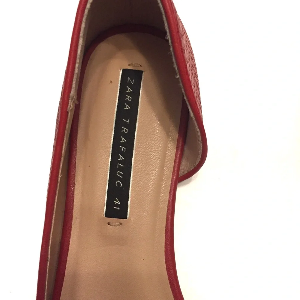 Zara Trafaluc Red D’Orsay Flat - Picture 4 of 8